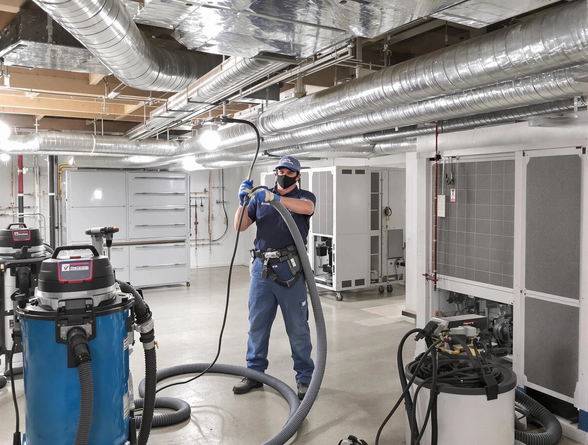 Paradise Valley Air Duct Cleaning specialist performing thorough central air duct cleaning for improved system efficiency in Paradise Valley
