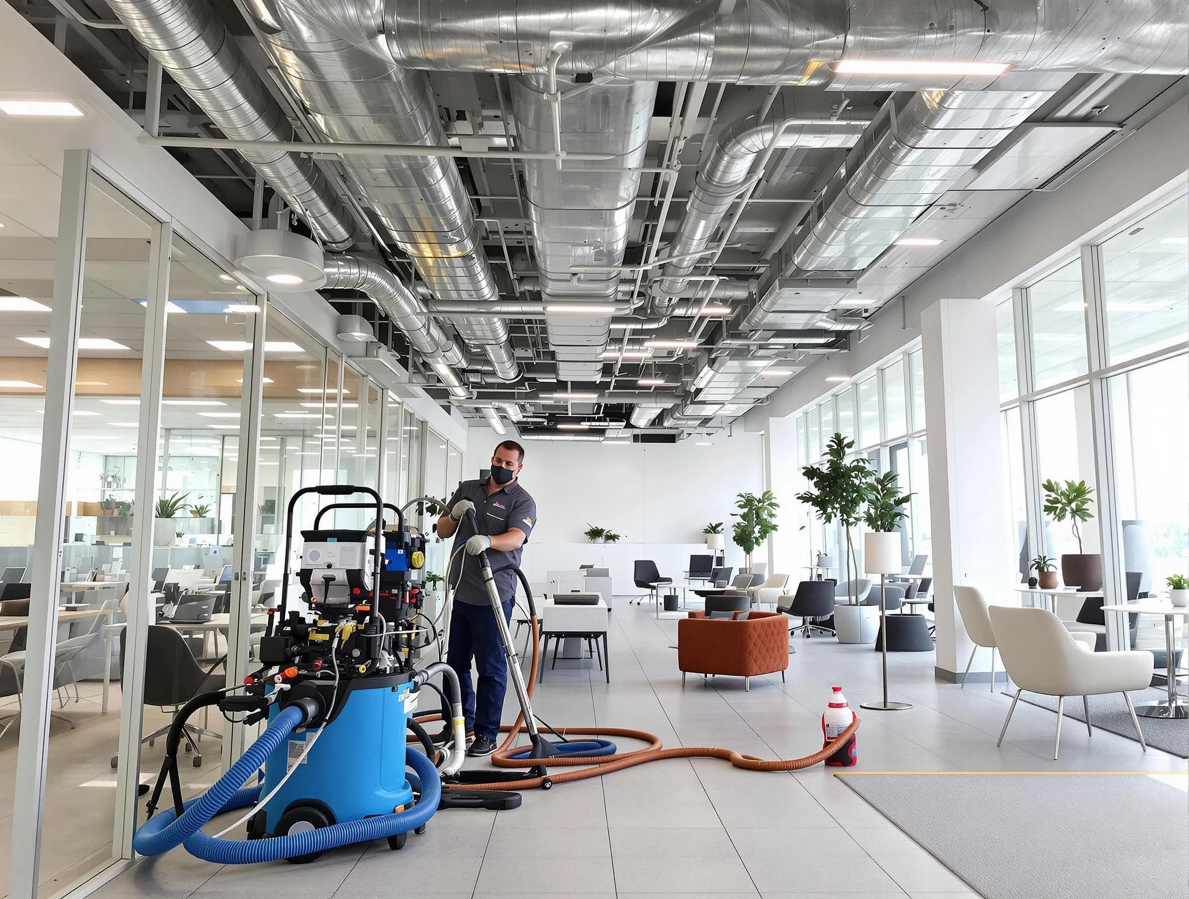 Paradise Valley Air Duct Cleaning team conducting comprehensive commercial duct cleaning at a business location in Paradise Valley