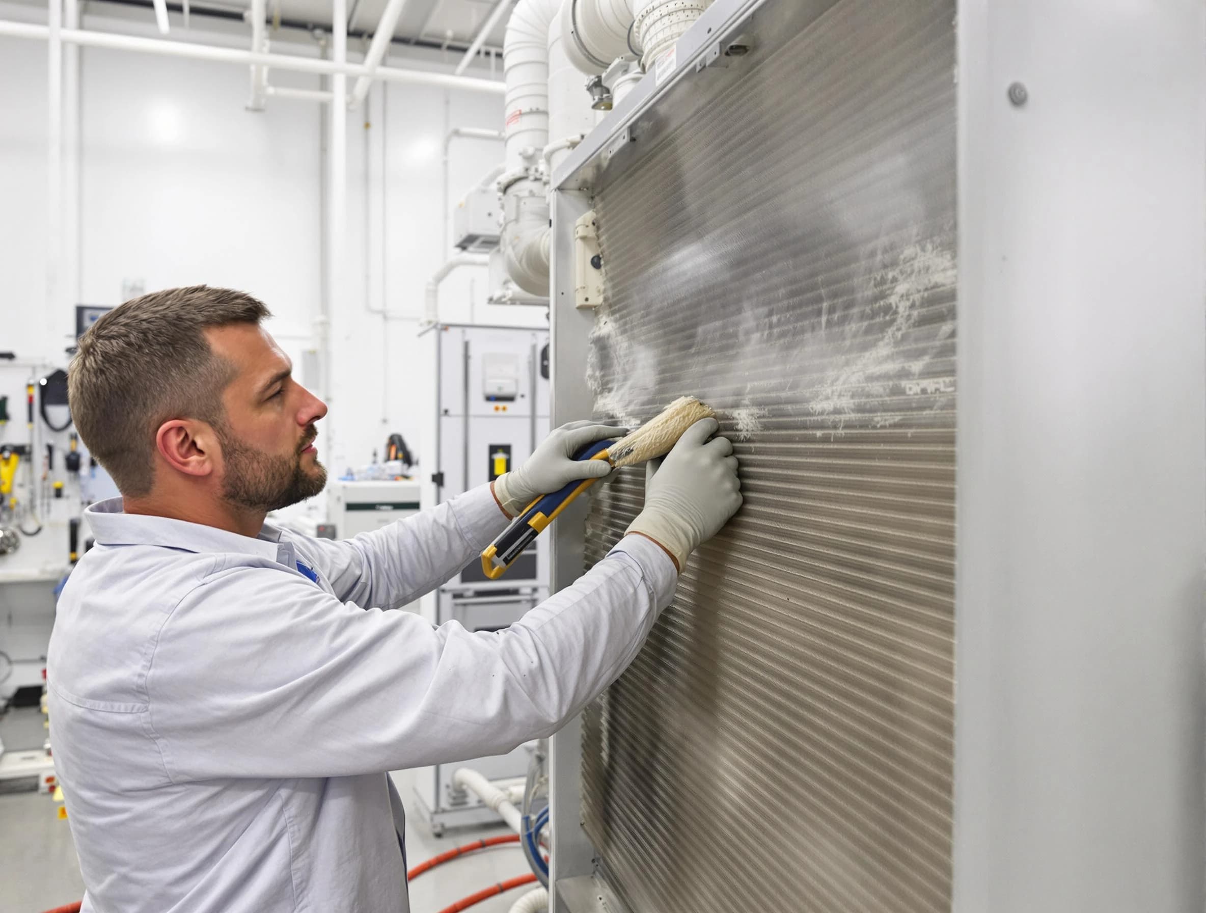 Paradise Valley Air Duct Cleaning technician performing precision commercial coil cleaning at a Paradise Valley business