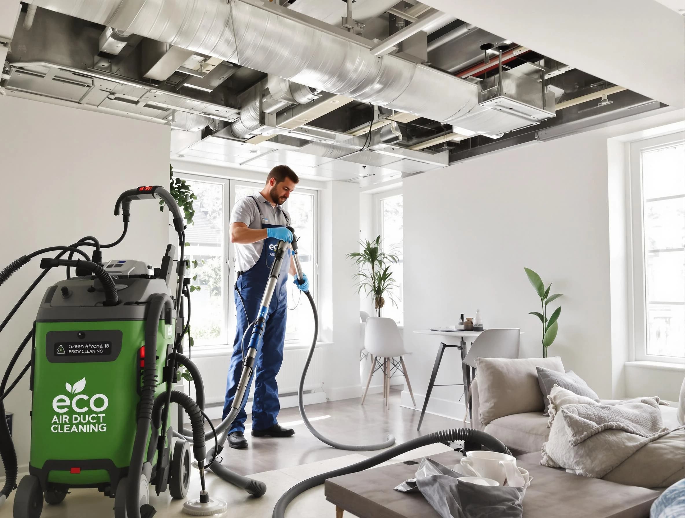 Paradise Valley Air Duct Cleaning technician performing eco-friendly duct cleaning using sustainable methods in Paradise Valley