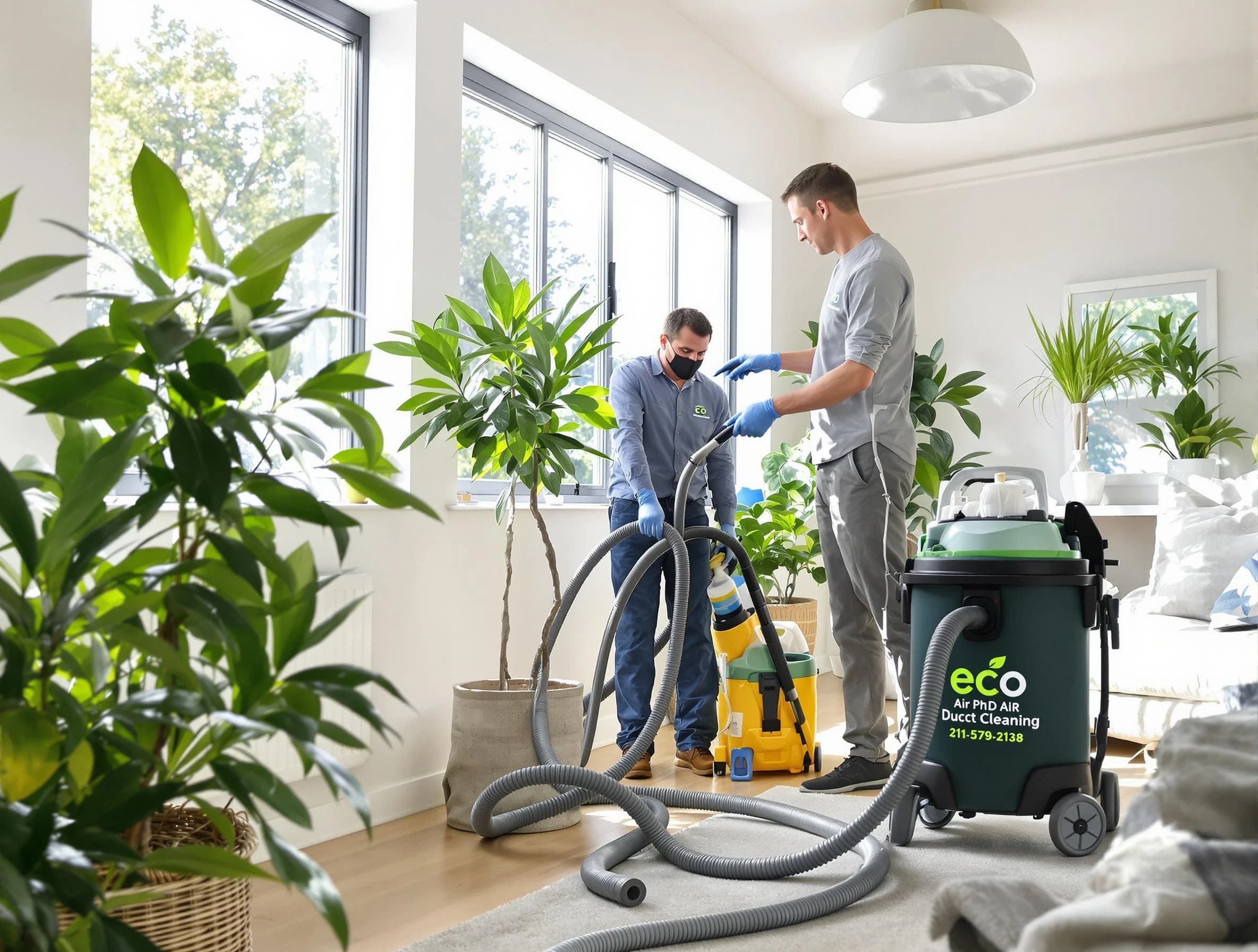 Paradise Valley Air Duct Cleaning technician performing eco-friendly duct cleaning using sustainable methods in Paradise Valley