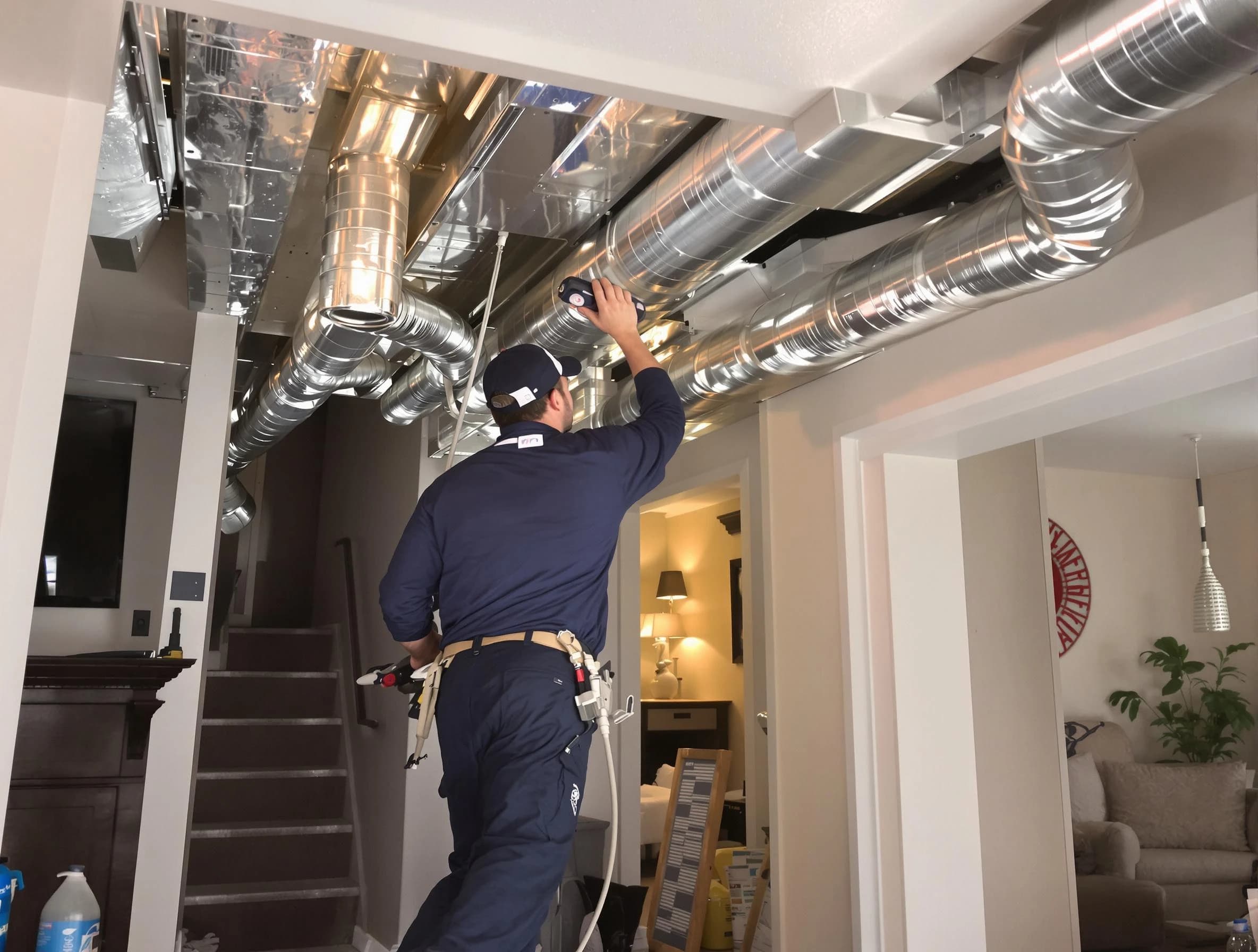 Paradise Valley Air Duct Cleaning expert performing specialized duct cleaning in a mobile home in Paradise Valley